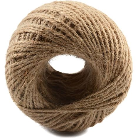 Ficelle de jute 3 mm – Lot de 3 (45 m/rouleau) – Ficelle de jute naturelle pour les loisirs créatifs, les griffoirs et l'emballage cadeau (1/5)