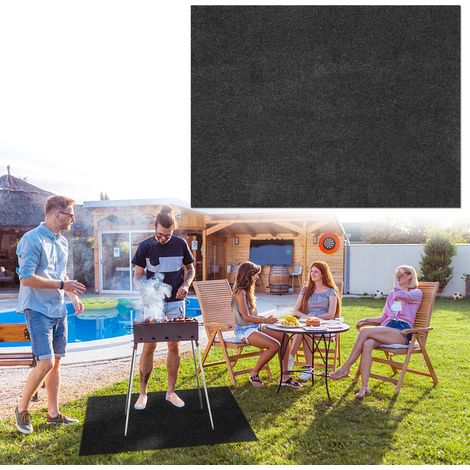 Wolketon Grillteppich, Grillmatte 90x120 cm, rutschfeste Unterlage für Grill und Outdoor-Geräte, ölbeständig, Bodenschutz für Garten und Terrasse