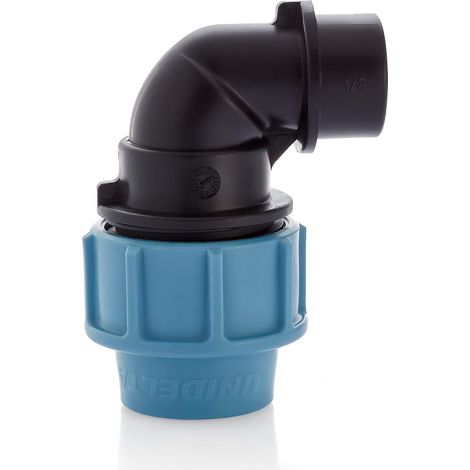 ZOLGINAH plástico MDPE PE 90 grados codo compresión reductor ajuste 1/2 "hembra 25mm (1/5)