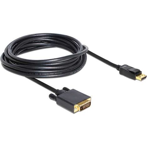 delock 82593 câble DVI noir 5 mètres plaqué or (1/2)