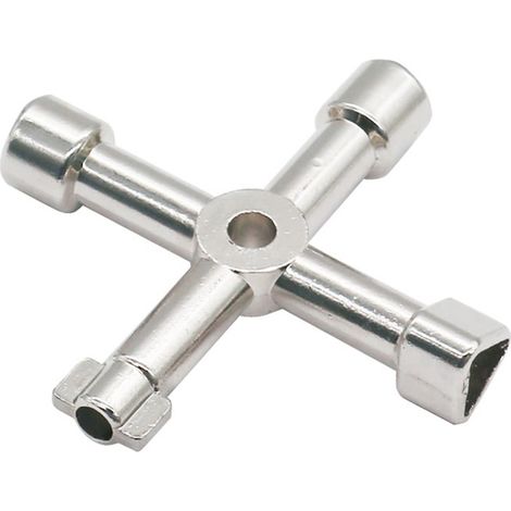 Clé triangulaire universelle en croix à 4 voies pour armoire de compteur d'ascenseur à gaz/électrique