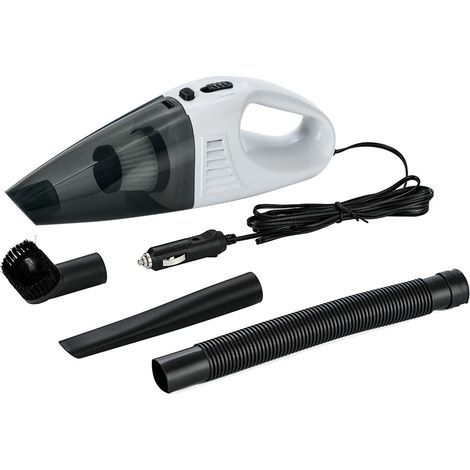 Aspirateur Voiture Puissant 12V, Nettoyeur Intérieur Sec et Humide Rechargeable, Haute Performance pour Nettoyage Auto - Blanc-lsw