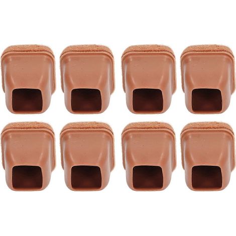 Ensemble de 8 protections pour pieds de chaise, tabouret et table  silencieuses, épaisses, marron, carrées, taille S. (1/4)