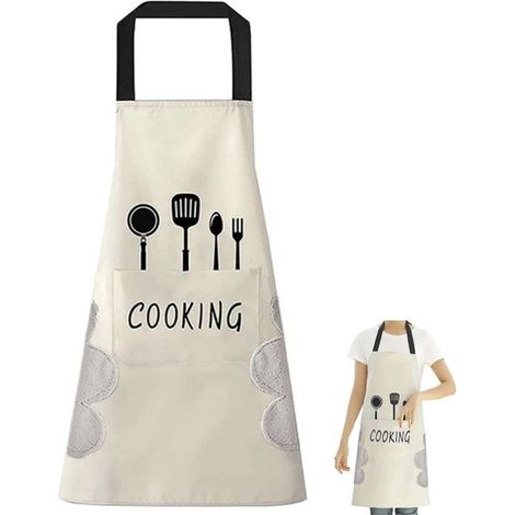 Grembiule da cucina, grembiule da barbecue, grembiule professionale da cuoco per uomo e donna, chiusura regolabile, tasche extra large, idrorepellente per cucinare (1/5)