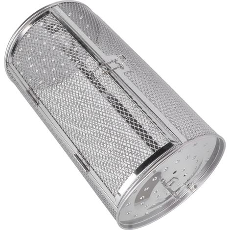 panier à griller roulant en acier inoxydable, grille ronde en acier inoxydable pour cacahuètes, noix séchées et légumes D (1/5)