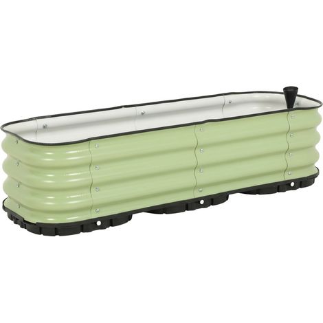 Aoodor Galvanisiertes Hochbeet-Kit mit Selbstbewässerungssystem, Metall-Gartenpflanzboxen mit Drainage-Pfropfen für Gemüse, Kräuter, Blumen (1/5)