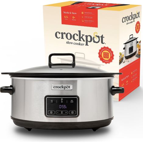 mijoteuse numérique 6.5 L 8+ personnes Bol amovible à induction pour la cuisson des viandes et des légumes Acier inoxydable CSC112X (1/5)