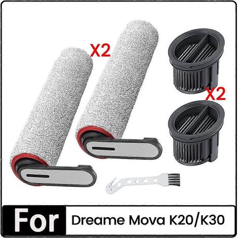 Ensemble de 5 brosses rotatives et filtres HEPA pour aspirateurs sans fil Dreame Mova séries K20/K30 (pièces détachées pour aspirateurs eau et poussière). (1/5)
