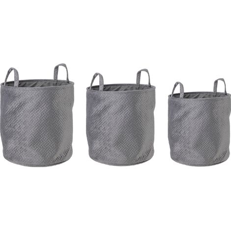 Set 3 porta oggetti 2 M "Averill" in poliestere -Ocra (1/5)