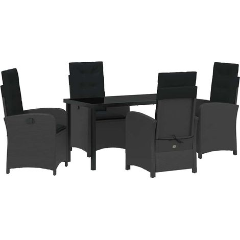 Maison Exclusive - Set da Pranzo per Giardino 5 pz Nero polyrattan (1/5)