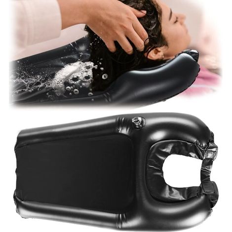 Lave-cheveux gonflable Bassin de lavage de cheveux gonflable tampon de shampooing Bac à shampooing portable pour femmes enceintes, blessées, alitées, maison, facile à nettoyer (1/5)
