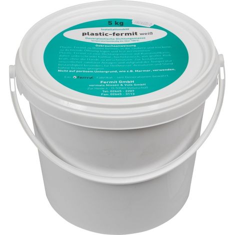 Fermit plastique 5 kg blanc mastic à joint élasticité permanente