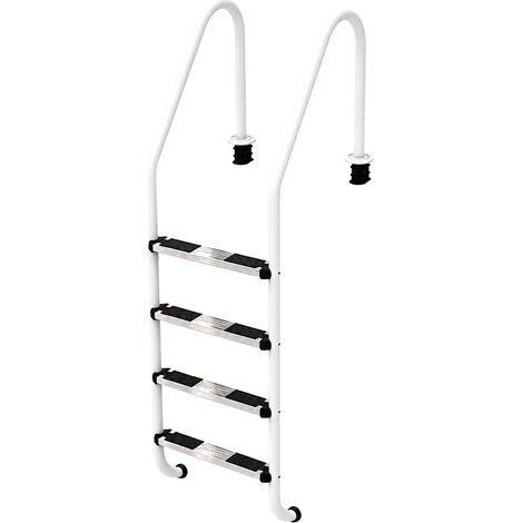 Escalera AstralPool Plascoat 4 Peldaños Blanca para Piscinas Salinas – 76162 (1/2)