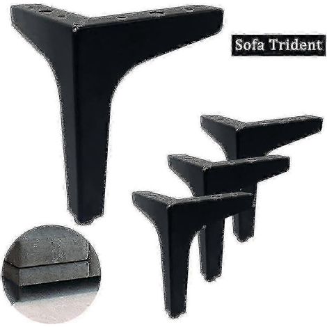 Pieds de canapé en métal (lot de 1/4), pieds de meuble à monter soi-même, pieds de meubles, décoration intérieure, 66-69 cm, argenté, 1 pièce, 15 cm (1/5)