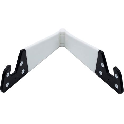 BRAVIX Support pour téléphones ou tablettes  Support de table stable  Angle jusqu'à 90°  Compatible avec tous les modèles  Pliable et de poche  11.3 x 3 cm  Blanc