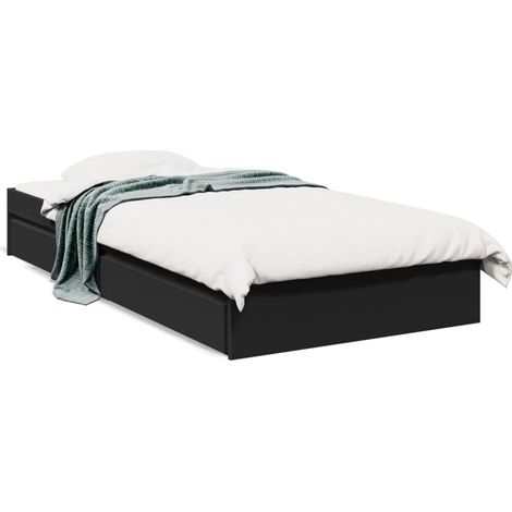 Maison Exclusive - Bettgestell mit Schubladen Schwarz 90x190 cm H