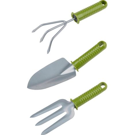 Outil de jardinage kinzo set 3 pièces poignée ergonomique plastique (1/3)