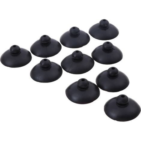 Lot de 10 ventouses noires en silicone souple pour fixer des accessoires aux aquariums.-AquaForge (1/4)