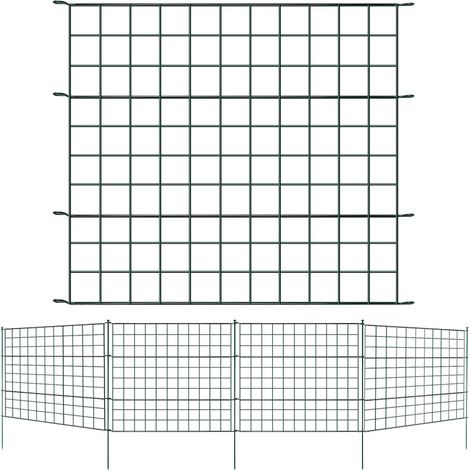 SWANEW Stagno recinzione giardino reticolo recinzione recinzione set da giardino recinzione metallo dritta 11 -strati set 5x (1/5)
