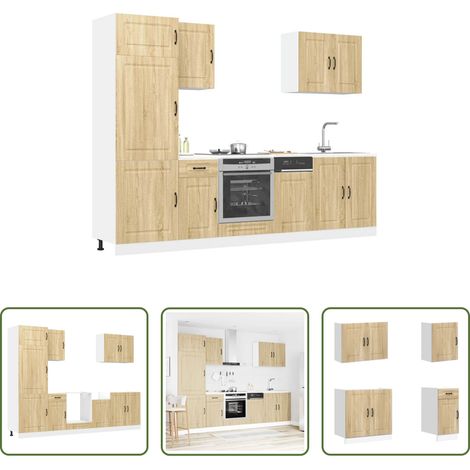 Armoires de cuisine - Ensemble d'armoires de cuisine 7 pcs Kalmar bois d'ingénierie (1/5)