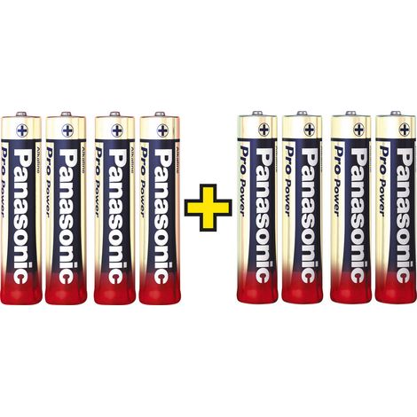 Panasonic Pro Power 4+4 gratis Micro (AAA)-Batterie Alkali-Mangan 1.5 V 8 St. (1/2)