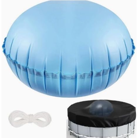 Coussin de Piscine d'hiver Rond, 120×120cm Coussin Gonflable de Piscine d'Hiver, Coussin Piscine Hivernage avec Corde, Durable, Solide, Résistant au Froid, pour Piscine Hors Sol, Fontaines,Spa