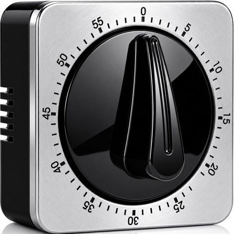 Mechanischer und magnetischer Küchentimer mit lautem Alarm – Keine Batterien erforderlich – Edelstahl – Magnetischer Timer (1/5)