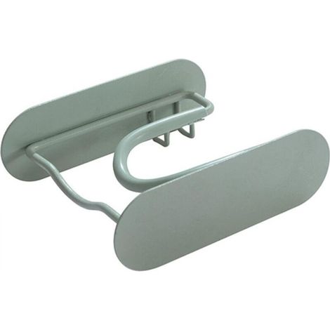 [NON UTILIZZATO] Supporto per asciugacapelli da parete, salvaspazio, in metallo, per bagno, ferro, 12 x 10 x 4 cm (verde)