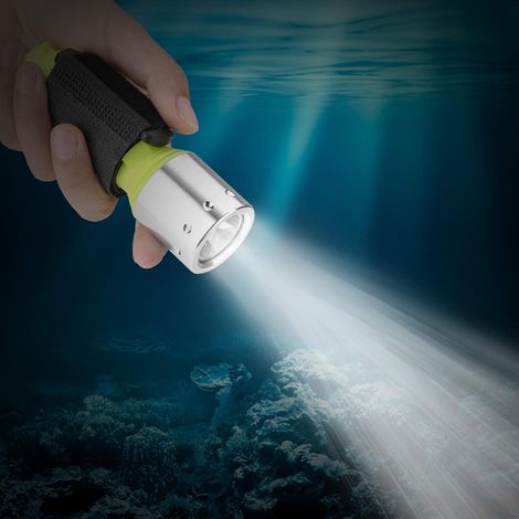 Torche de Plongée étanche, Lampe Poche Super Lumineuse à 3 Modes (1/4)