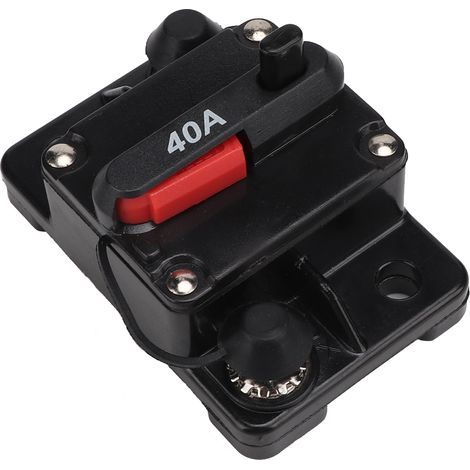 Disjoncteur 12V 40A Auto-réarmable pour Autoradio, Coupe-circuit à réarmement automatique, Fusible réinitialisable 30A/40A/60A (1/5)