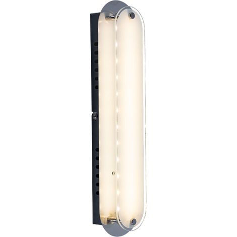 LED Design Wand Leuchte Glas Opal Chrom Lampe Wohn Zimmer Beleuchtung Spot Strahler