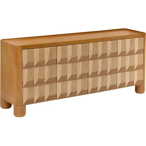 Aparador Netsi rectangular de 75 x 175 cm, 4 puertas, color beige - Atmosphera créateur d'intérieur (1/5)