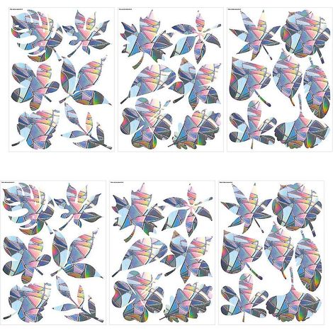 6 autocollants de fenêtre colorés attrape-soleil, autocollants en verre à effet prisme arc-en-ciel électrostatique, autocollants anti-collision en PVC (1/5)