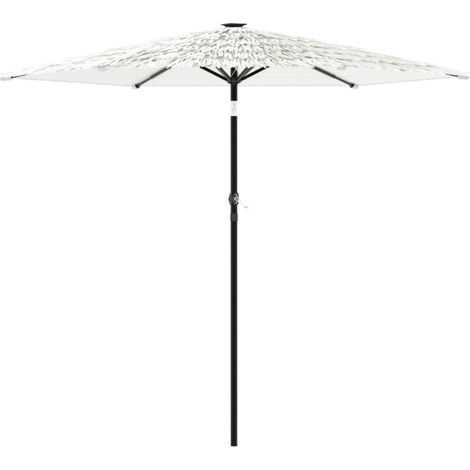 Sombrilla de jardín cuadrada con mástil de acero 223 x 223 x 213 cm protección UV uso exterior acabado blanco 020056395