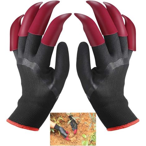 Filiyano-Gants de jardinage imperméables de 26 cm avec griffes, parfaits pour creuser, planter et travailler la terre. Équipés de 8 griffes, ils sont (1/5)