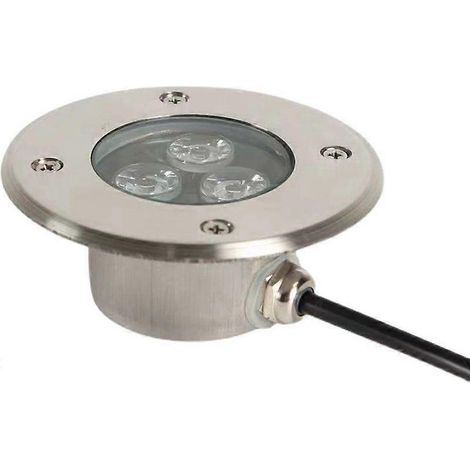 Inbouw LED-spot voor buiten, vijverdecoratie 3W IP68 LED-spot voor terras 12V/24V roestvrijstalen lampbehuizing, hoogte slechts 4 cm (kleur: koel wit) (1/4)
