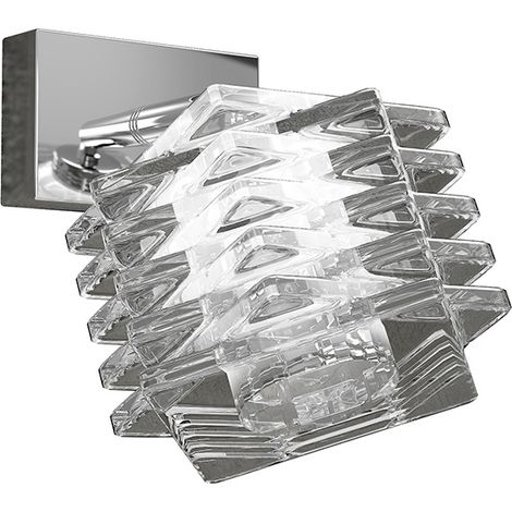 Applique Contemporanea Rubik Metallo Cromo Diffusore Cristallo 1 Luce G9 (1/3)
