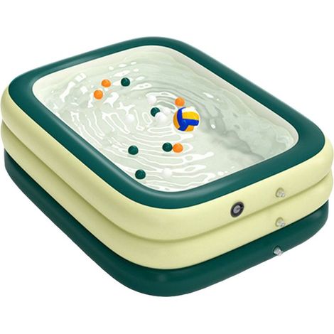 Aufblasbares Schwimmbecken, 1,5 m, dreiringig, faltbar, aus verdicktem PVC, für Kinder, grün (1/5)