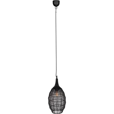 Lampada a sospensione industriale nera Soraya Trio E27 (1/5)