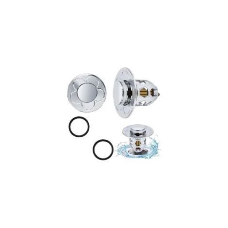 2-teiliger Universal-Ablaufstopfen für Spülbecken, Pop-Up-Ablauf mit Anti-Verstopfungsfilter, Abflussfilter gegen Verstopfung, Badewannenstopfen für Küchenspülen, Haarfilter – 34–40 mm Abflussöffnung (1/4)