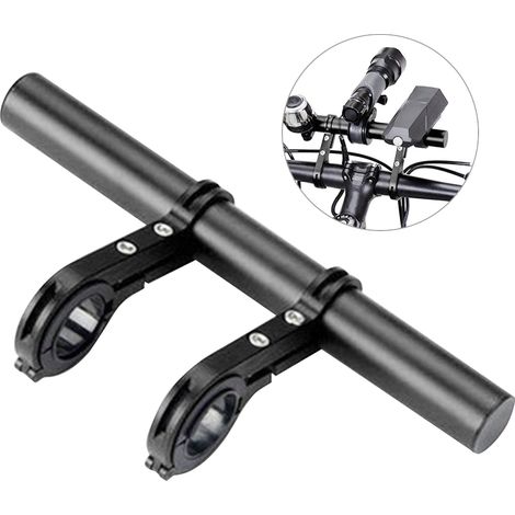 Support d'extension de guidon multifonction pour vélo, fixation pour lampe torche, clip de fixation, équipement de cyclisme, noir, double support (20 m) (1/5)