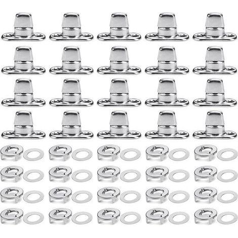 Lot de 20 dispositifs de fixation Twist Lock de marine avec œillets et broches, pour boutons automatiques pour dispositifs de fixation sur toile facile à installer (1/5)