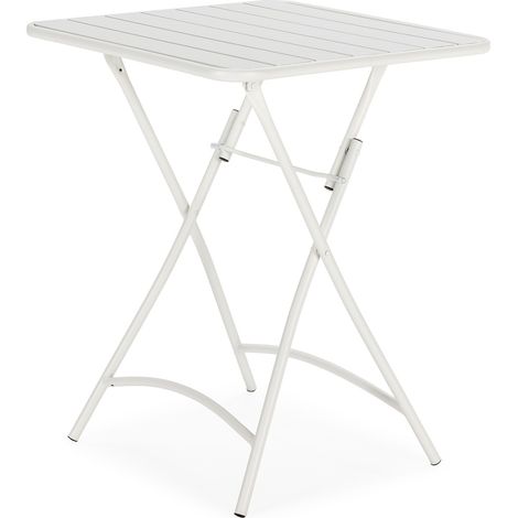 Tavolo da giardino pieghevole Perla in metallo bianco