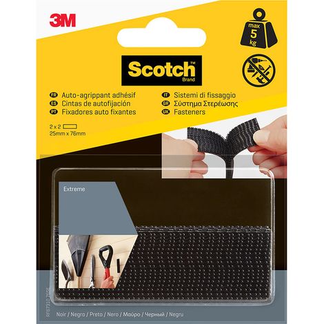 Extrem selbstklebendes Band, schwarz, 25mm x 76mm, 2 Stück, max 5 kg