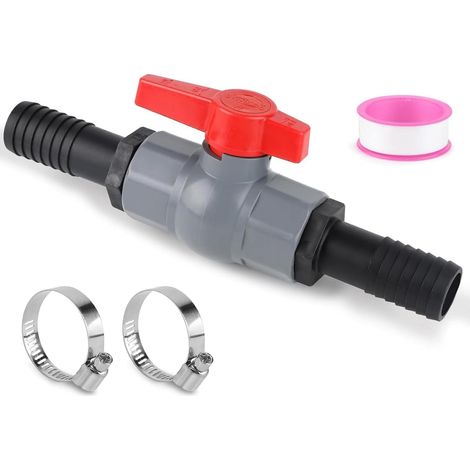 Vanne d'arrêt en PVC 40 mm avec raccord de tuyau - Robinet à boisseau sphérique 2 x 32 (1/5)