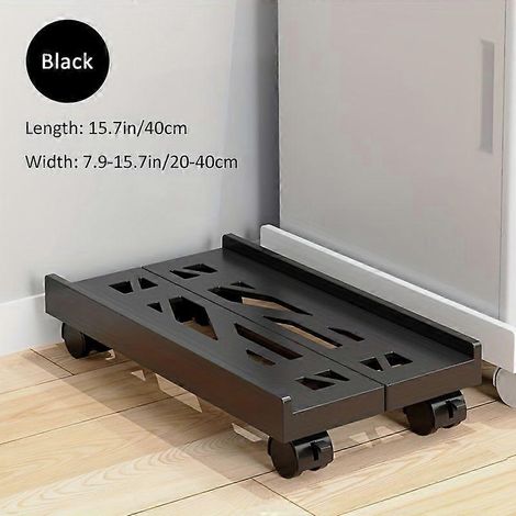 Support télescopique à roulettes pour unité centrale, support mobile en plastique pour imprimante avec roulettes, support coulissant pour tour d'ordinateur de bureau, 1 pièce (1/5)