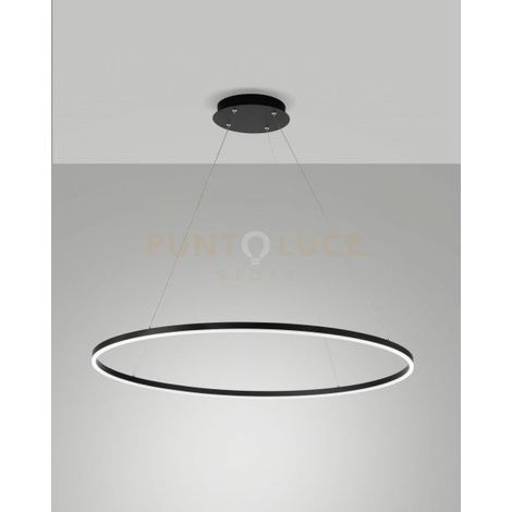 LEO SOSPENSIONE NERA A LED 60W 3000K 6300LM D.100CM ON/OFF