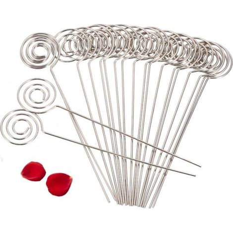 50 Pièces Porte Photo, Support de Carte de Visite de Bureau, Mémo Clip en Métal Porte-Cartes de Table Support Photo Papier Porte-Notes Autonome Numéro de Bureau DIY (Forme Ronde)
