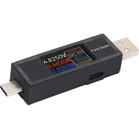 USB Voltage Current Meter USB A Type C Power Tester for Electronics Digital Devices DC4.5-30V 0-15A (1/5)