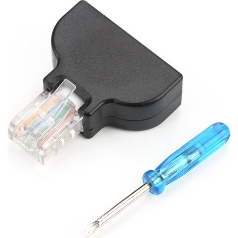 Lot de 2 adaptateurs RJ45 mâle vers bornier à vis AV 8 broches, convertisseur, connecteur CCTV (1/5)